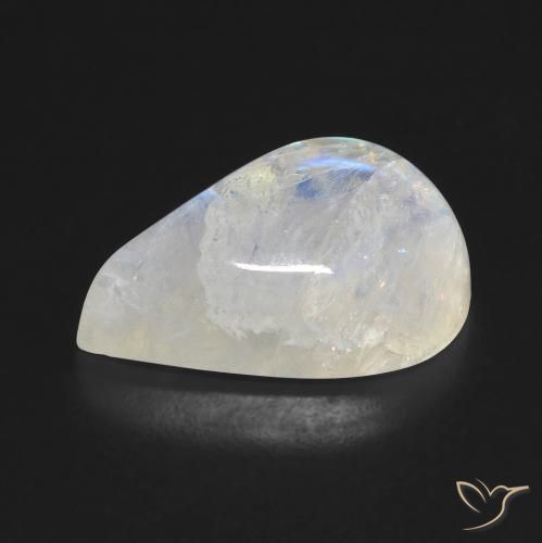 Pierre de lune arc-en-ciel Blanc bleuâtre naturelle En forme de poire, 10.00 ct, Transparent