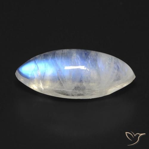 5.72ct Naturel Blanc bleuâtre Pierre de lune arc-en-ciel, Marquise, Transparent
