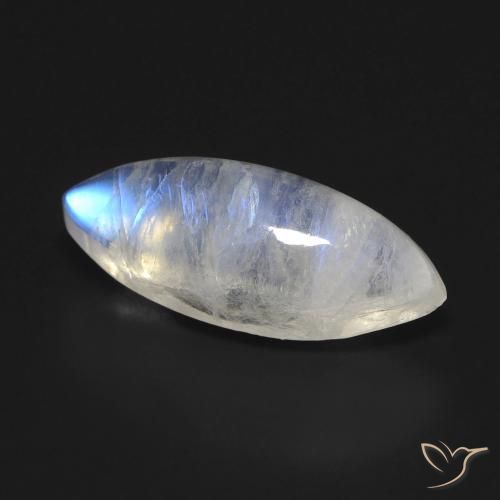 Pierre de lune arc-en-ciel Blanc bleuâtre naturelle Marquise, 5.72 ct, Transparent