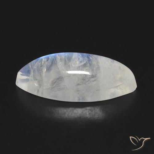 Pierre de lune arc-en-ciel Blanc bleuâtre naturelle Marquise, 5.72 ct, Transparent