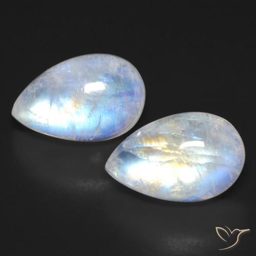 Shop natural 18.38ct Blanc bleuâtre Pierre de lune arc-en-ciel gems, En forme de poire, from États Unis at GemSelect. In stock, global shipping!