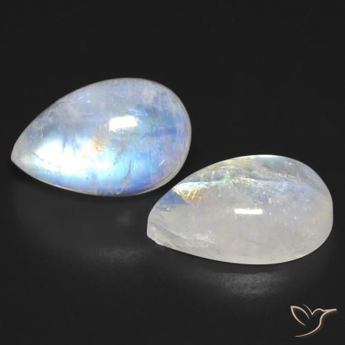 Shop natural 18.38ct Blanc bleuâtre Pierre de lune arc-en-ciel gems, En forme de poire, from États Unis at GemSelect. In stock, global shipping!