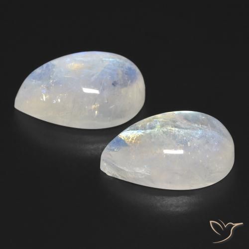 Shop natural 18.38ct Blanc bleuâtre Pierre de lune arc-en-ciel gems, En forme de poire, from États Unis at GemSelect. In stock, global shipping!
