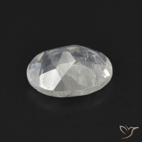 Pierre de lune arc-en-ciel Blanc bleuâtre naturelle ovale, 1.09 ct, Transparent