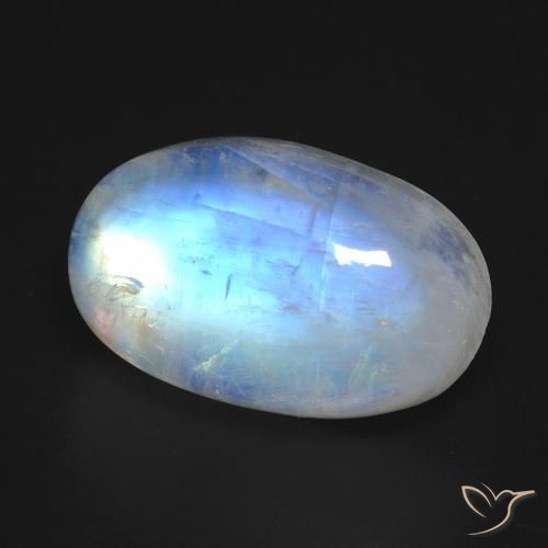 Pierre de lune arc-en-ciel blanc naturelle coupe ovale, 15,84 ct, transparent