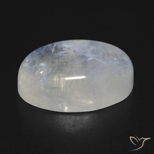 Pierre de lune arc-en-ciel blanc naturelle coupe ovale, 15,84 ct, transparent