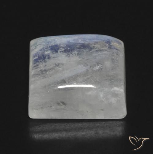 Pierre de lune arc-en-ciel Blanc bleuâtre naturelle Baquette, 12.07 ct, Transparent