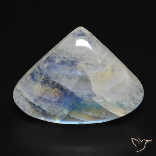 Pierre de lune arc-en-ciel Blanc bleuâtre naturelle En forme de poire, 16.04 ct, Transparent