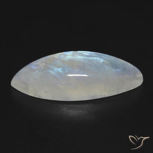 Pierre de lune arc-en-ciel Blanc bleuâtre naturelle Marquise, 12.33 ct, Transparent