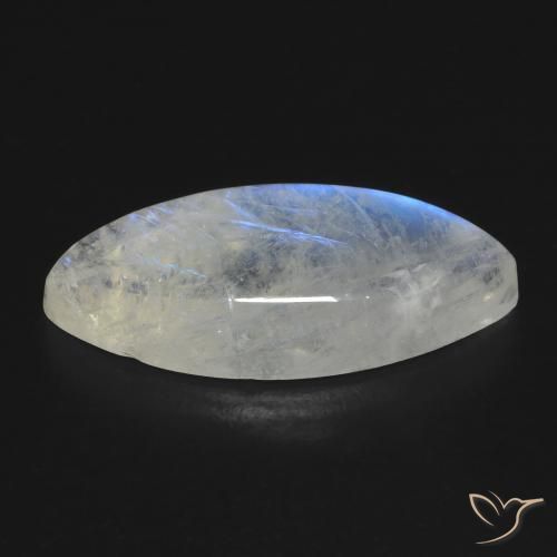 Pierre de lune arc-en-ciel Blanc bleuâtre naturelle Marquise, 9.62 ct, Transparent