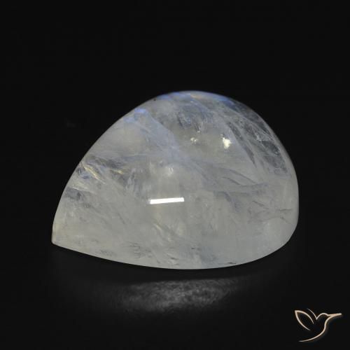 Pierre de lune arc-en-ciel Blanc bleuâtre naturelle En forme de poire, 12.82 ct, Transparent
