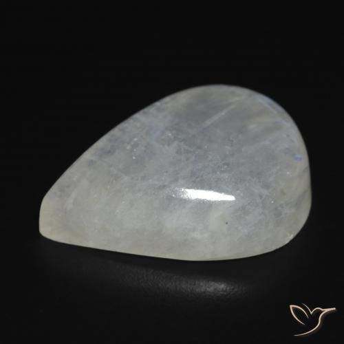 Pierre de lune arc-en-ciel Blanc bleuâtre naturelle En forme de poire, 18.15 ct, Transparent