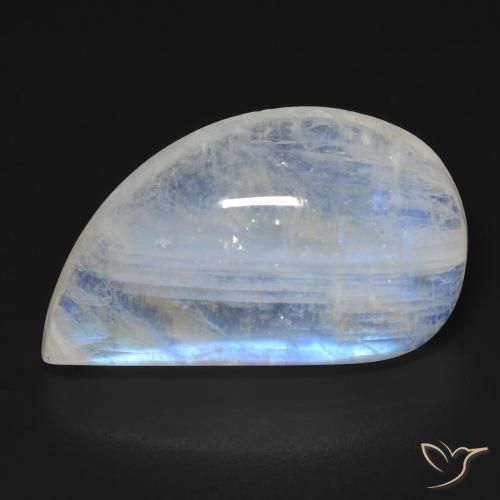 19.25ct Naturel Blanc bleuâtre Pierre de lune arc-en-ciel, Fantaisie, Transparent