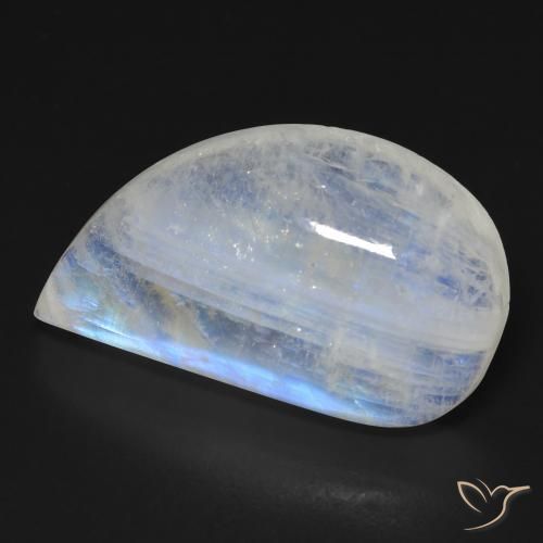 Pierre de lune arc-en-ciel Blanc bleuâtre naturelle Fantaisie, 19.25 ct, Transparent