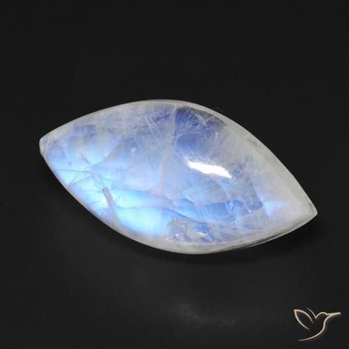 Pierre de lune arc-en-ciel Blanc bleuâtre naturelle Marquise, 13.68 ct, Transparent