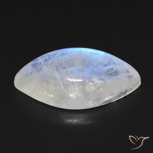 Pierre de lune arc-en-ciel Blanc bleuâtre naturelle Marquise, 13.68 ct, Transparent