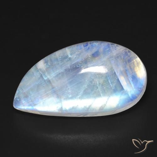 18.58ct Naturel Blanc bleuâtre Pierre de lune arc-en-ciel, Fantaisie, Transparent