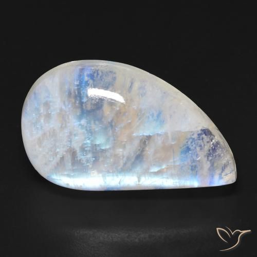 18.42ct Naturel Blanc bleuâtre Pierre de lune arc-en-ciel, Fantaisie, Transparent