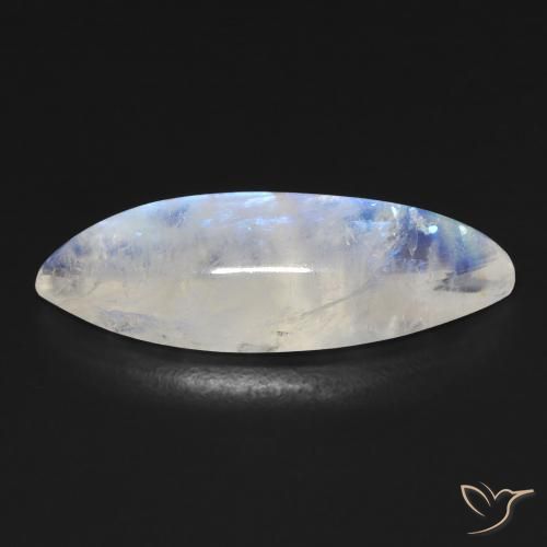 Pierre de lune arc-en-ciel Blanc bleuâtre naturelle Marquise, 12.50 ct, Transparent
