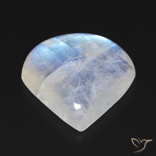 Pierre de lune arc-en-ciel Blanc bleuâtre naturelle En forme de poire, 13.24 ct, Transparent