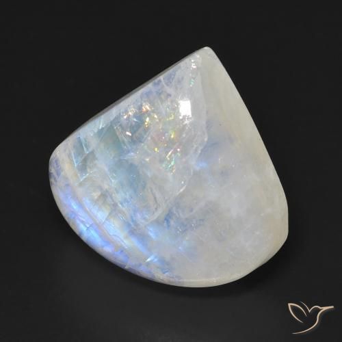 Pierre de lune arc-en-ciel Blanc bleuâtre naturelle En forme de poire, 12.84 ct, Transparent