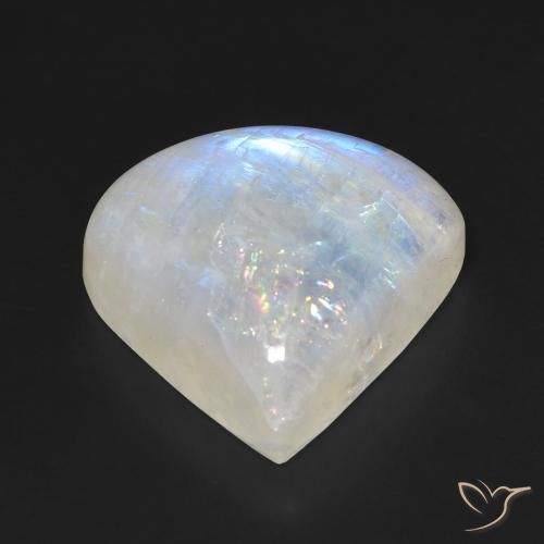 Pierre de lune arc-en-ciel Blanc bleuâtre naturelle En forme de poire, 12.84 ct, Transparent