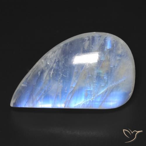 23.19ct Naturel Blanc bleuâtre Pierre de lune arc-en-ciel, Fantaisie, Transparent