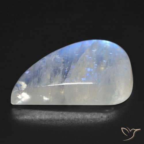 Pierre de lune arc-en-ciel Blanc bleuâtre naturelle Fantaisie, 23.19 ct, Transparent
