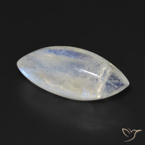 Pierre de lune arc-en-ciel Blanc bleuâtre naturelle Marquise, 6.63 ct, Transparent