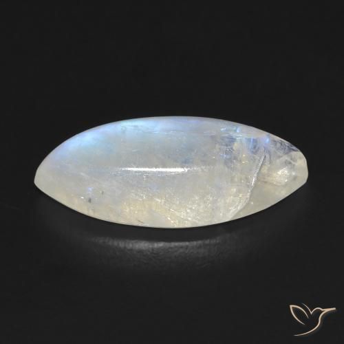 Pierre de lune arc-en-ciel Blanc bleuâtre naturelle Marquise, 6.63 ct, Transparent