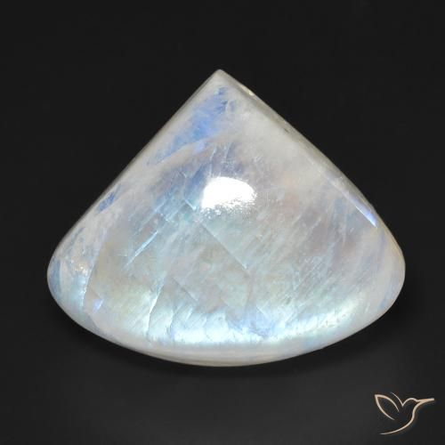 21.35ct Naturel Blanc bleuâtre Pierre de lune arc-en-ciel, En forme de poire, Transparent