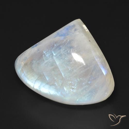 Pierre de lune arc-en-ciel Blanc bleuâtre naturelle En forme de poire, 21.35 ct, Transparent