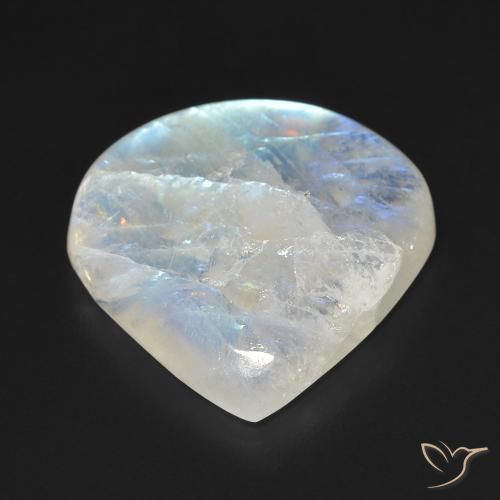 Pierre de lune arc-en-ciel Blanc bleuâtre naturelle En forme de poire, 16.66 ct, Transparent