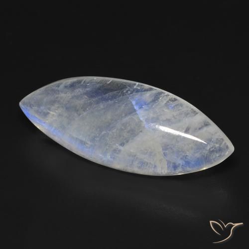 Pierre de lune arc-en-ciel Blanc bleuâtre naturelle Marquise, 15.56 ct, Transparent