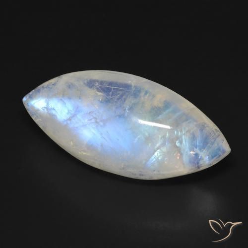 Pierre de lune arc-en-ciel Blanc bleuâtre naturelle Marquise, 17.99 ct, Transparent