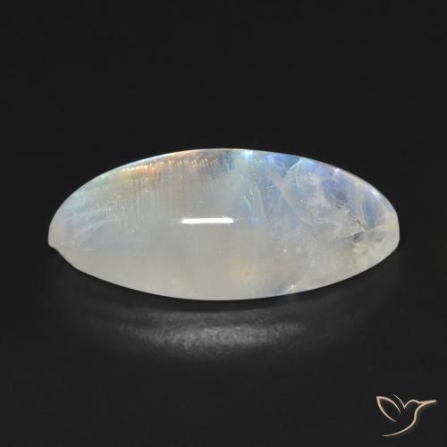 Pierre de lune arc-en-ciel Blanc bleuâtre naturelle Marquise, 9.75 ct, Transparent