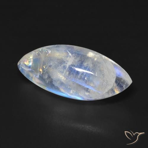 Pierre de lune arc-en-ciel Blanc bleuâtre naturelle Marquise, 7.19 ct, Transparent