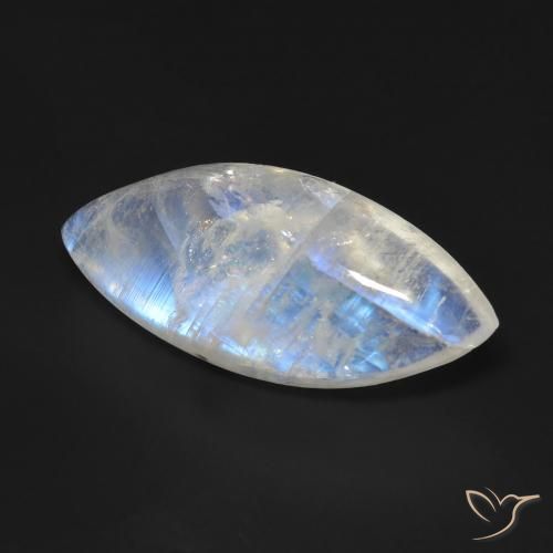 Pierre de lune arc-en-ciel Blanc bleuâtre naturelle Marquise, 12.95 ct, Transparent