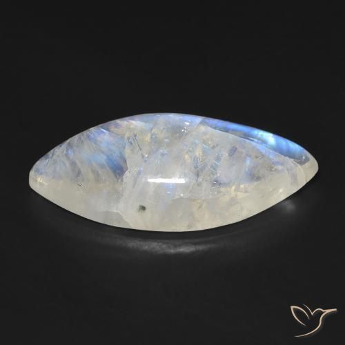 Pierre de lune arc-en-ciel Blanc bleuâtre naturelle Marquise, 12.95 ct, Transparent