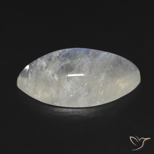 Pierre de lune arc-en-ciel Blanc bleuâtre naturelle Marquise, 10.53 ct, Transparent