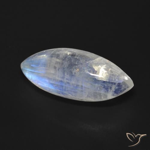 Pierre de lune arc-en-ciel Blanc bleuâtre naturelle Marquise, 9.27 ct, Transparent