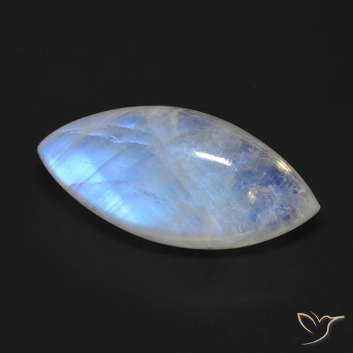 Pierre de lune arc-en-ciel Blanc bleuâtre naturelle Marquise, 24.44 ct, Transparent