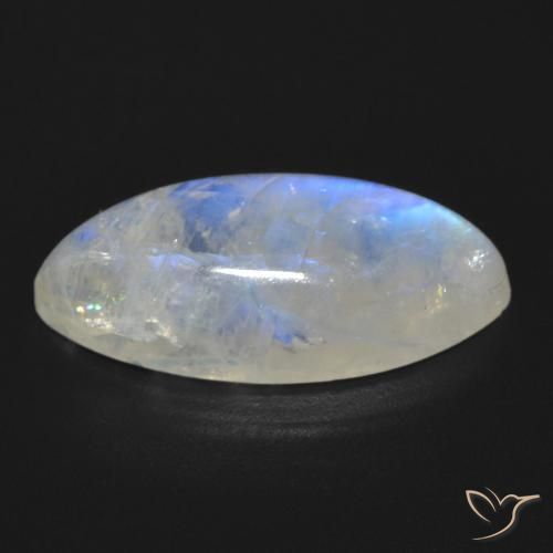 Pierre de lune arc-en-ciel Blanc bleuâtre naturelle Marquise, 11.83 ct, Transparent