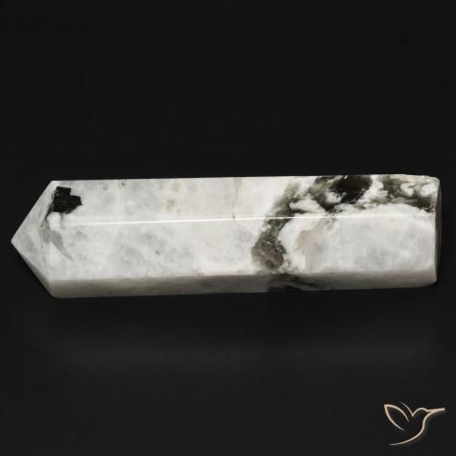 Pierre de lune arc-en-ciel Blanc avec noir naturelle Fantaisie, 49.65 ct, Opaque