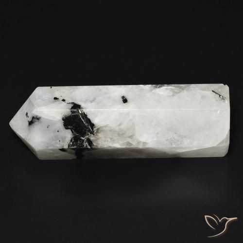 Pierre de lune arc-en-ciel Blanc avec noir naturelle Fantaisie, 43.87 ct, Opaque