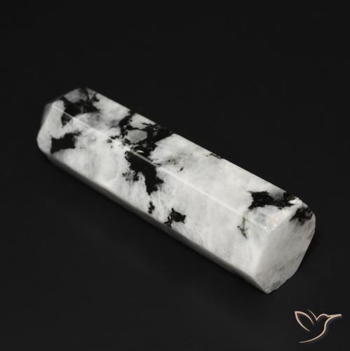 Pierre de lune arc-en-ciel Blanc avec noir naturelle Fantaisie, 45.18 ct, Opaque
