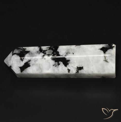 Pierre de lune arc-en-ciel Blanc avec noir naturelle Fantaisie, 45.18 ct, Opaque