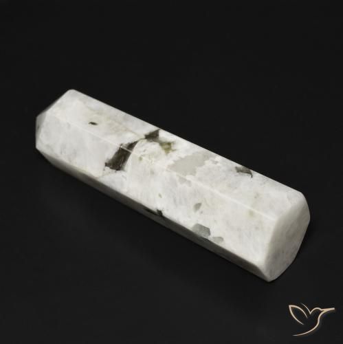Pierre de lune arc-en-ciel Blanc avec noir naturelle Fantaisie, 41.14 ct, Opaque