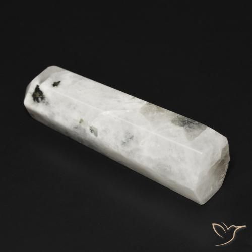Pierre de lune arc-en-ciel Blanc avec noir naturelle Fantaisie, 25.91 ct, Opaque