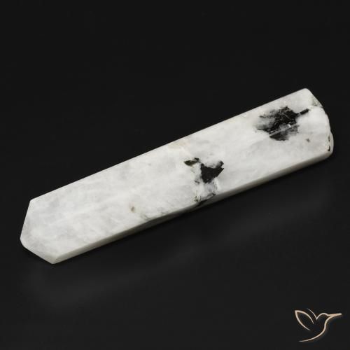 41.23ct Naturel Blanc avec noir Pierre de lune arc-en-ciel, Fantaisie, Opaque